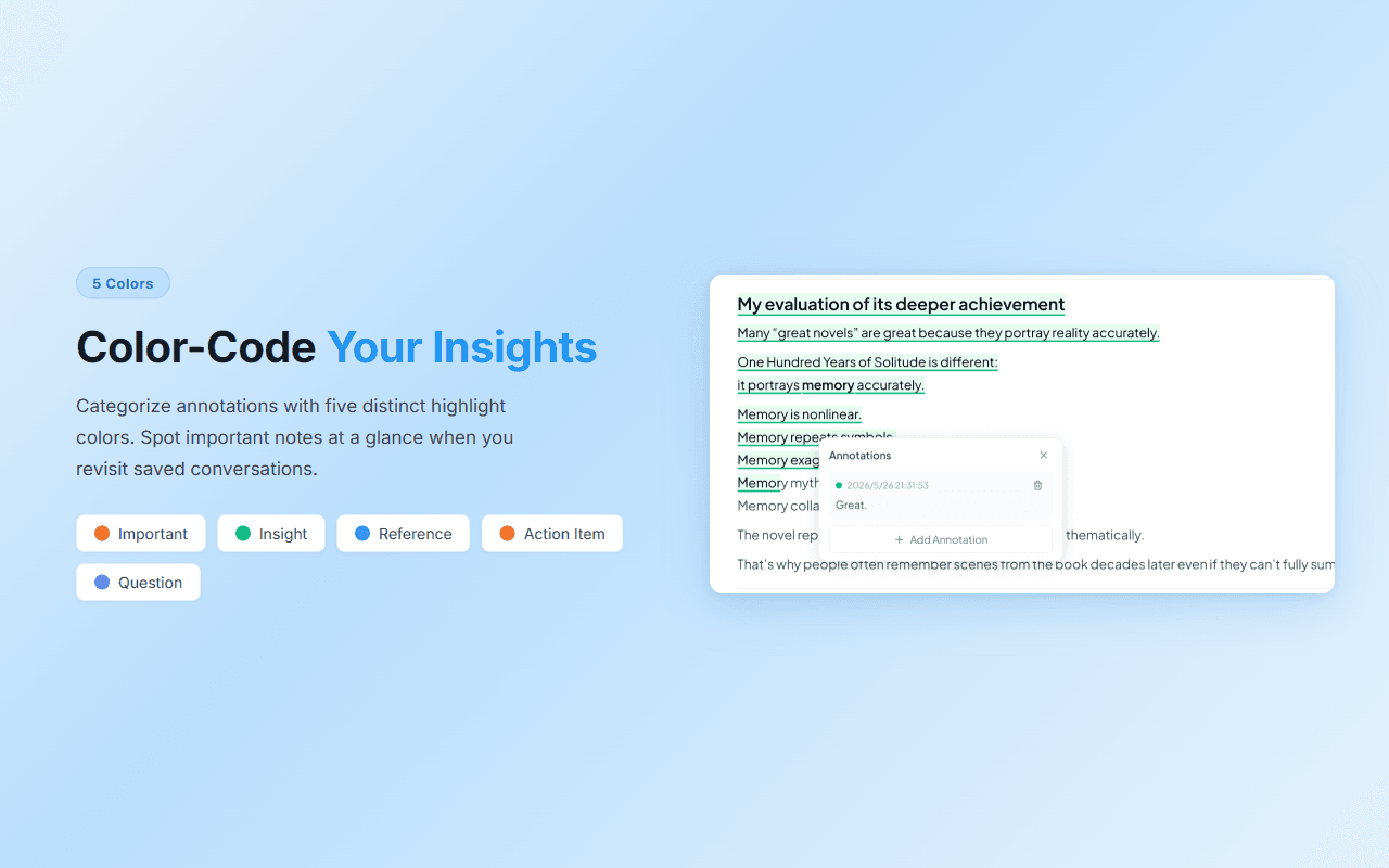 Five color-coded annotation categories